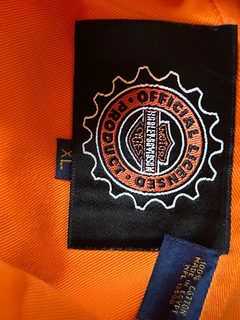 Harley-Davidson Screaming Eagle Orange Long-Sleeve Button-Down Work Shirt - Picture 5 of 5
